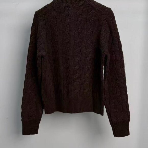 Polo Ralph Lauren Brown cable knit cardigan sweater - Picture 3 of 6